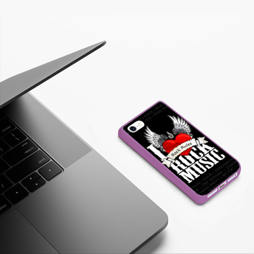 Чехол для iPhone 5/5S матовый Rock Rules, цвет фиолетовый - фото 5