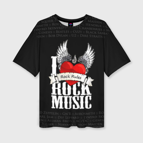 Женская футболка oversize 3D Rock Rules, цвет 3D печать