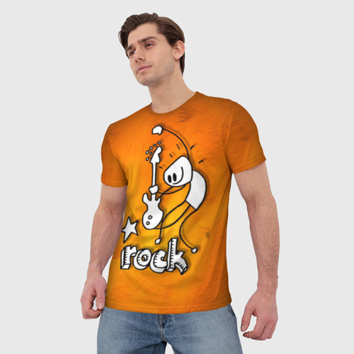 Мужская футболка 3D Rock, цвет 3D печать - фото 3
