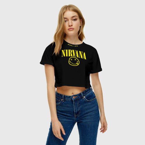 Женская футболка Crop-top 3D Nirvana - фото 3