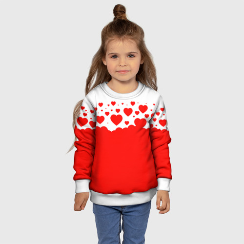 Детский свитшот 3D Сердечки, цвет 3D печать - фото 7