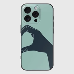 Чехол для iPhone 16 Pro силиконовый с защитой камеры Половинка сердца