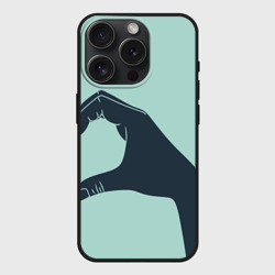 Чехол силиконовый для Apple iPhone 15 Pro Мax матовый Половинка сердца