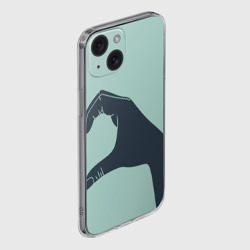 Чехол для iPhone 15 силиконовый с защитой камеры Половинка сердца - фото 2