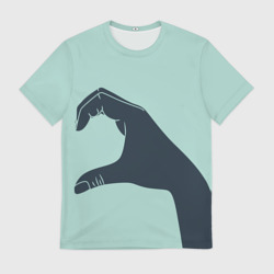 Мужская футболка 3D Половинка сердца