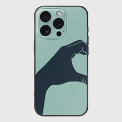 Чехол для iPhone 16 Pro силиконовый с защитой камеры Половинка сердца