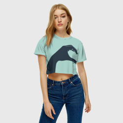 Женская футболка Crop-top 3D Половинка сердца - фото 2