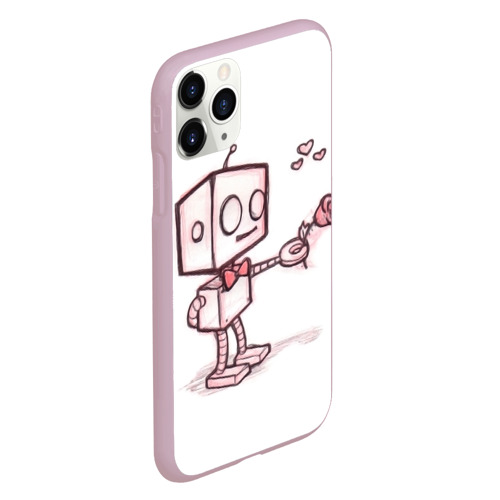 Чехол для iPhone 11 Pro матовый Робот-мальчик, цвет розовый - фото 3