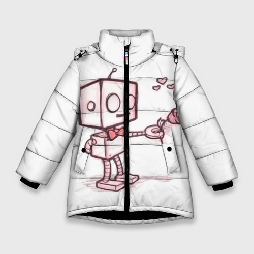Зимняя куртка для девочек 3D Робот-мальчик, цвет черный
