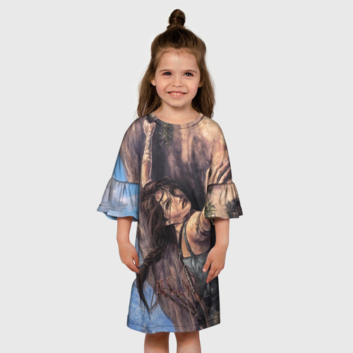 Детское платье 3D с принтом Лара Крофт, вид сбоку #3