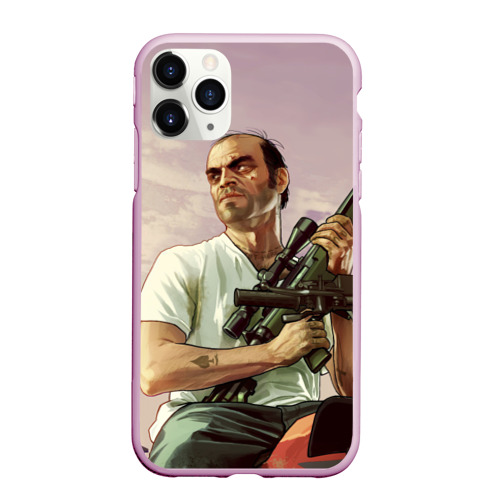 Чехол для iPhone 11 Pro Max матовый GTA 5, цвет розовый