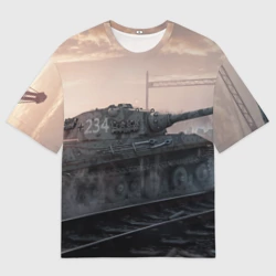 Женская футболка oversize 3D Танки