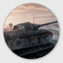 Круглый коврик для мышки Танки