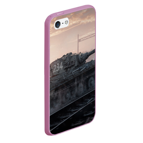 Чехол для iPhone 5/5S матовый Танки, цвет розовый - фото 3