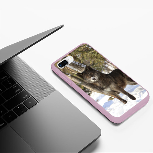 Чехол для iPhone 7Plus/8 Plus матовый Король леса, цвет розовый - фото 5