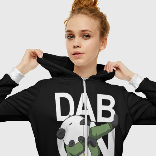 Женская толстовка 3D на молнии Panda dab, цвет белый - фото 5