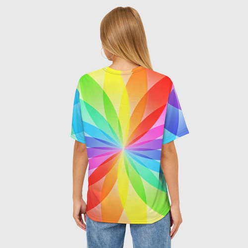 Женская футболка oversize 3D Радуга, цвет 3D печать - фото 4