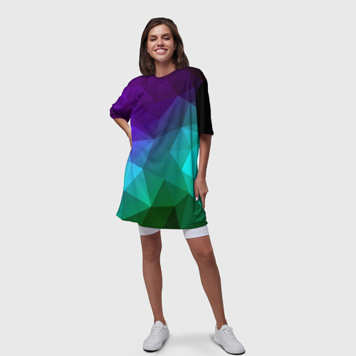 Платье-футболка 3D Абстракция, цвет 3D печать - фото 5