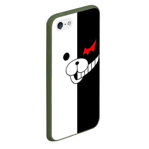 Чехол для iPhone 5/5S матовый Monokuma, цвет темно-зеленый - фото 3