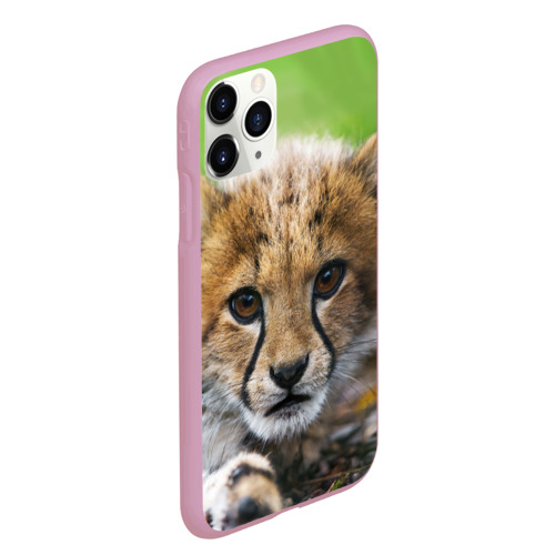 Чехол для iPhone 11 Pro Max матовый Котёнок гепарда, цвет розовый - фото 3