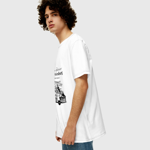 Мужская футболка хлопок Oversize Санкт-Петербург, цвет белый - фото 5