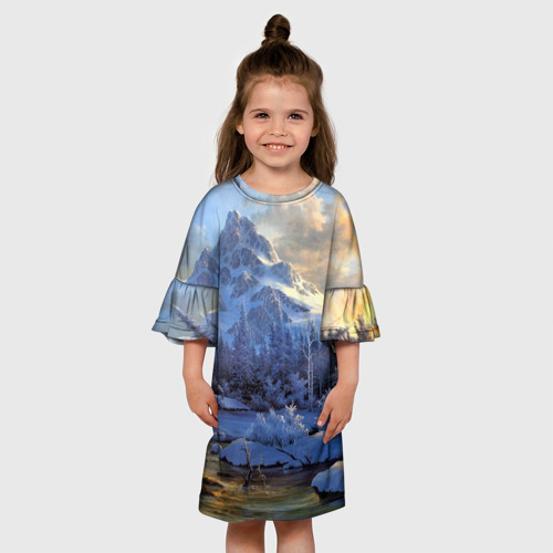 Детское платье 3D Горы, цвет 3D печать - фото 4