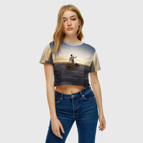 Женская футболка Crop-top 3D Pink Floyd, цвет 3D печать - фото 4