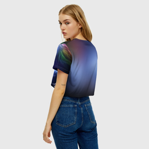 Женская футболка Crop-top 3D Space, цвет 3D печать - фото 5
