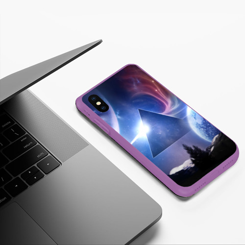 Чехол для iPhone XS Max матовый Space, цвет фиолетовый - фото 5