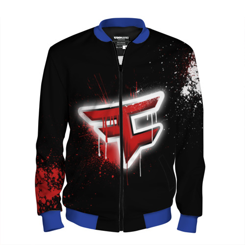 Мужской бомбер 3D Cs:go - FaZe clan Black collection, цвет синий