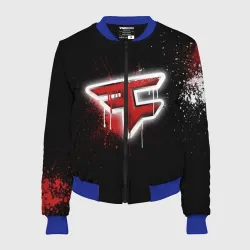 Женский бомбер 3D Cs:go - FaZe clan Black collection