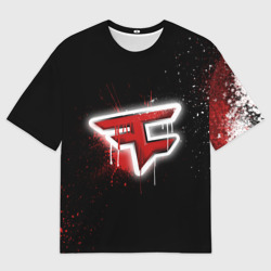 Женская футболка oversize 3D Cs:go - FaZe clan Black collection