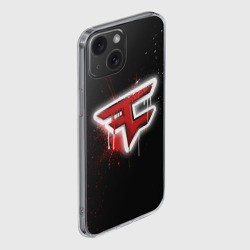 Чехол для iPhone 15 силиконовый с защитой камеры Cs:go - FaZe clan Black collection - фото 2