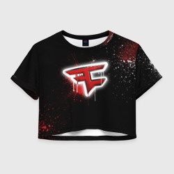 Женская футболка Crop-top 3D Cs:go - FaZe clan Black collection