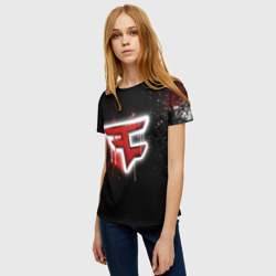 Женская футболка 3D Cs:go - FaZe clan Black collection - фото 2