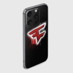 Чехол для iPhone 15 Pro силиконовый с защитой камеры Cs:go - FaZe clan Black collection - фото 2