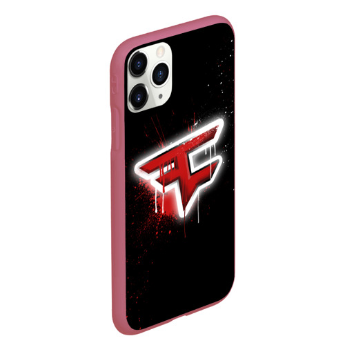 Чехол для iPhone 11 Pro Max матовый Cs:go - FaZe clan Black collection, цвет малиновый - фото 3