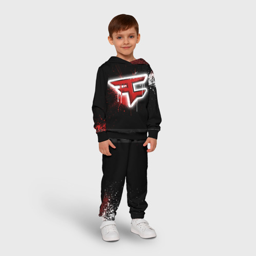 Детский костюм с толстовкой 3D Cs:go - FaZe clan Black collection, цвет черный - фото 3