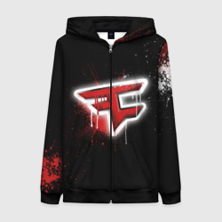 Женская толстовка 3D на молнии Cs:go - FaZe clan Black collection