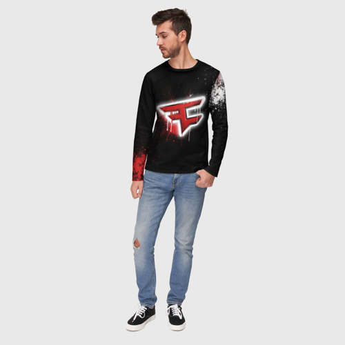 Мужской лонгслив 3D Cs:go - FaZe clan Black collection, цвет 3D печать - фото 5