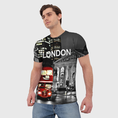 Мужская футболка 3D Улицы Лондона, цвет 3D печать - фото 3