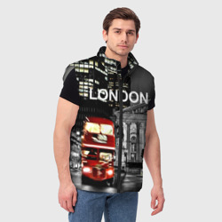 Мужской жилет утепленный 3D Улицы Лондона - фото 2