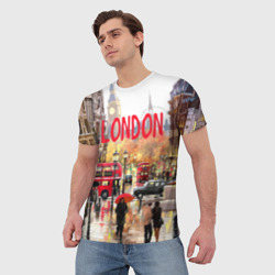 Мужская футболка 3D Улицы Лондона - фото 2