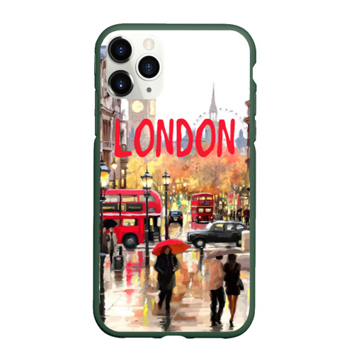 Чехол для iPhone 11 Pro матовый Улицы Лондона, цвет темно-зеленый
