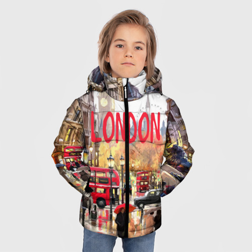 Зимняя куртка для мальчиков 3D Улицы Лондона, цвет черный - фото 3
