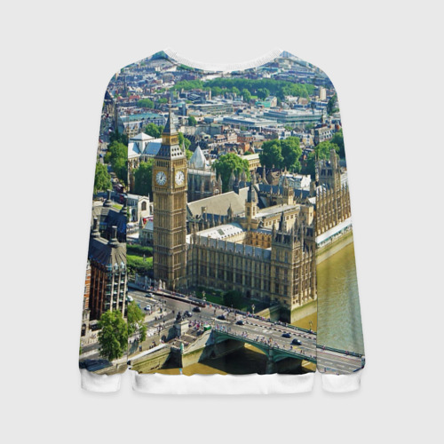 Мужской свитшот 3D Улицы Лондона, цвет белый - фото 2