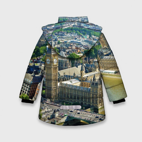 Зимняя куртка для девочек 3D Улицы Лондона, цвет светло-серый - фото 2