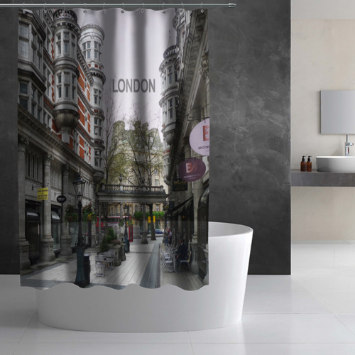 Штора 3D для ванной Улицы Лондона - фото 2