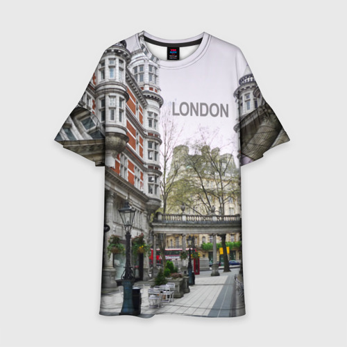 Детское платье 3D Улицы Лондона, цвет 3D печать