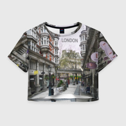 Женская футболка Crop-top 3D Улицы Лондона